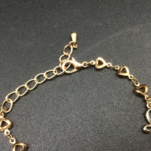 Gold and Brass tone Butterflies with Crystals Bracelet - Picture 3 of 8